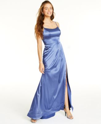 Teeze Me Juniors' Blue Satin Gown ...